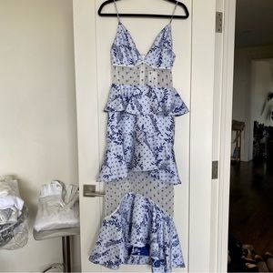 BNWT Keepsake Clover Midi Dress in Ivory Wedgewood Size S